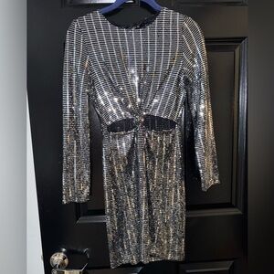 Sparkly Silver mini dress